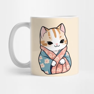 Cute cat in a kimono Mug